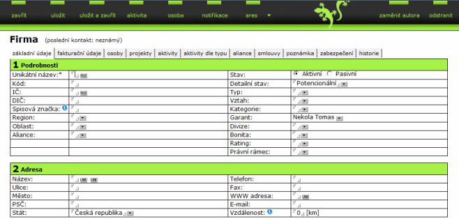 CRM - application preview